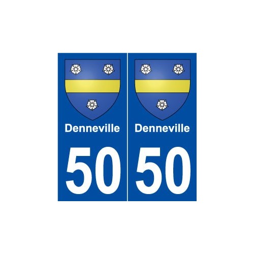 50 Denneville blason autocollant plaque stickers ville