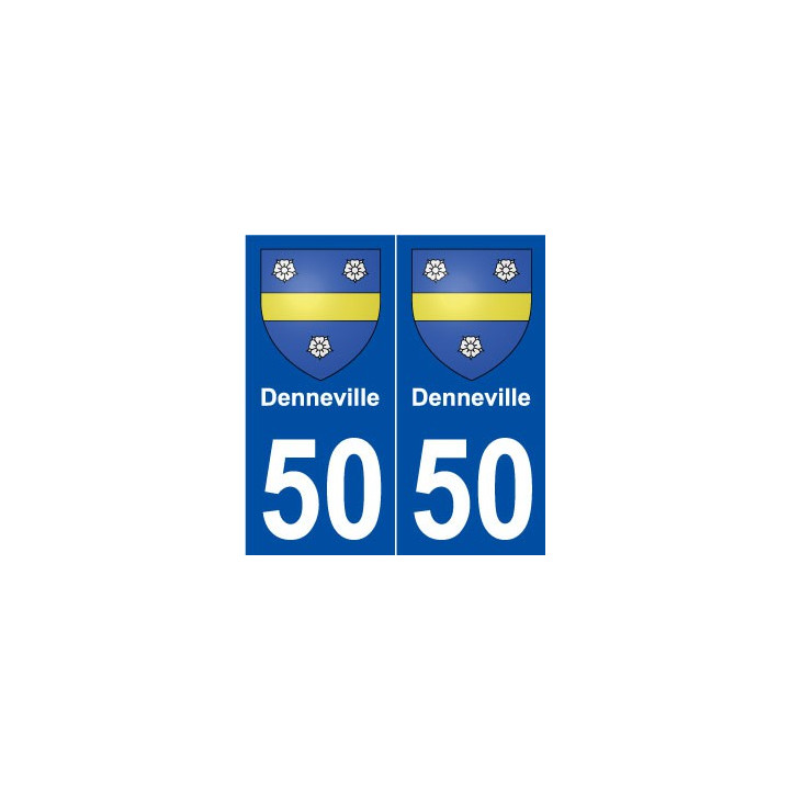 50 Denneville blason autocollant plaque stickers ville