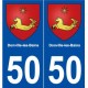 50 Donville-les-Bains blason autocollant plaque stickers ville