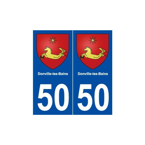 50 Donville-les-Bains blason autocollant plaque stickers ville