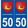 50 Donville-les-Bains blason autocollant plaque stickers ville
