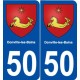 50 Donville-les-Bains blason autocollant plaque stickers ville