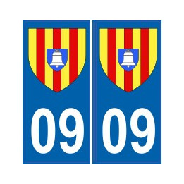 09 Foix Ariege autocollant plaque blason armoiries stickers département