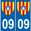 09 Foix Ariege autocollant plaque blason armoiries stickers département