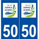 50 Donville-les-Bains logo autocollant plaque stickers ville