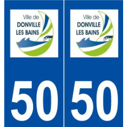 50 Donville-les-Bains logo autocollant plaque stickers ville