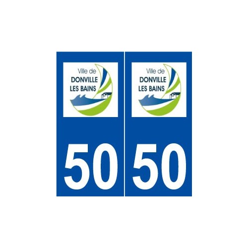 50 Donville-les-Bains logo autocollant plaque stickers ville
