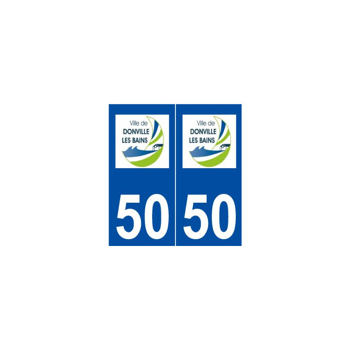 50 Donville-les-Bains logo autocollant plaque stickers ville