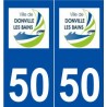 50 Donville-les-Bains logo autocollant plaque stickers ville