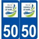 50 Donville-les-Bains logo autocollant plaque stickers ville