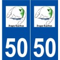 50 Dragey-Ronthon logo autocollant plaque stickers ville