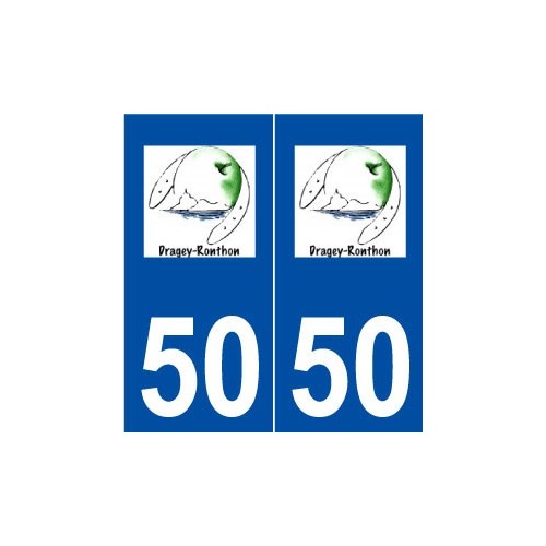 50 Dragey-Ronthon logo autocollant plaque stickers ville