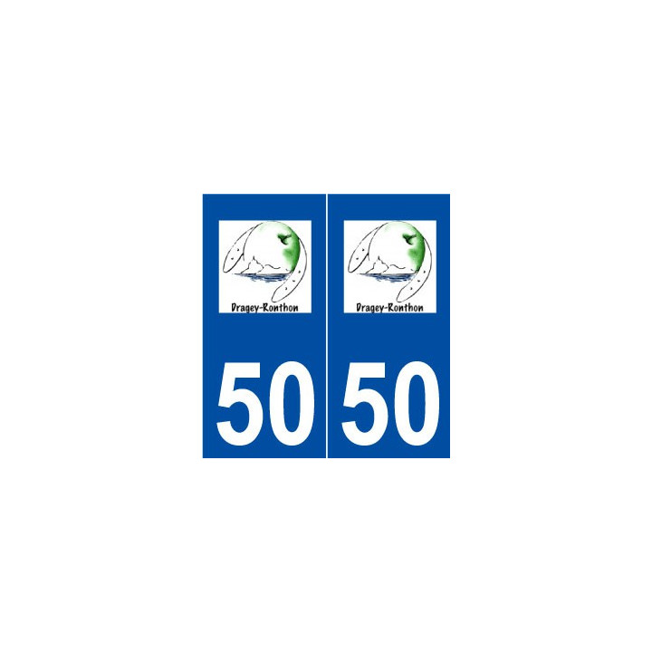 50 Dragey-Ronthon logo autocollant plaque stickers ville