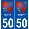 50 Ducey blason autocollant plaque stickers ville