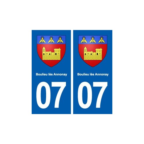 07 Boulieu-lès-Annonay blason ville autocollant plaque stickers