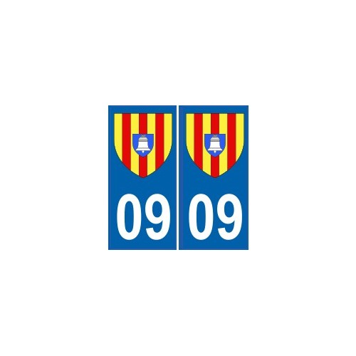 09 Foix Ariege autocollant plaque blason armoiries stickers département