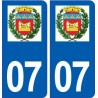 07 Boulieu-lès-Annonay logo ville autocollant plaque stickers