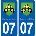 07 Charmes-sur-Rhône blason ville autocollant plaque stickers