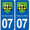 07 Charmes-sur-Rhône blason ville autocollant plaque stickers