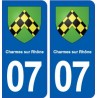 07 Charmes-sur-Rhône blason ville autocollant plaque stickers