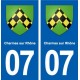 07 Charmes-sur-Rhône blason ville autocollant plaque stickers