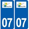 07 Charmes-sur-Rhône logo ville autocollant plaque stickers