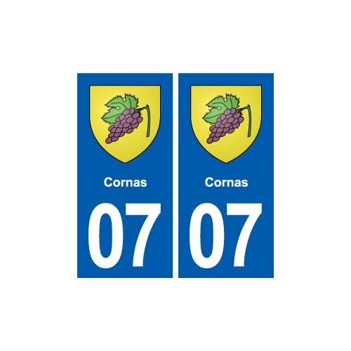 07 Cornas blason ville autocollant plaque stickers