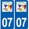 07 Cornas logo ville autocollant plaque stickers