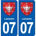 07 Lamastre blason ville autocollant plaque stickers