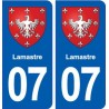 07 Lamastre blason ville autocollant plaque stickers