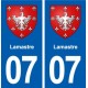 07 Lamastre blason ville autocollant plaque stickers