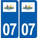 07 Lamastre logo ville autocollant plaque stickers