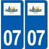 07 Lamastre logo ville autocollant plaque stickers