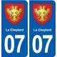 07 Le Cheylard blason ville autocollant plaque stickers
