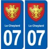 07 Le Cheylard blason ville autocollant plaque stickers