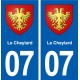 07 Le Cheylard blason ville autocollant plaque stickers
