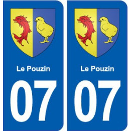 07 Le Pouzin blason ville autocollant plaque stickers