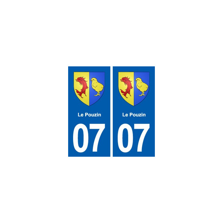 07 Le Pouzin blason ville autocollant plaque stickers