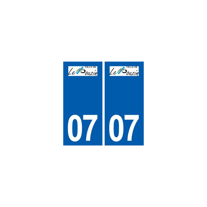 07 Le Pouzin logo ville autocollant plaque stickers