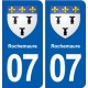 07 Rochemaure blason ville autocollant plaque stickers