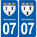 07 Rochemaure coat of arms, city sticker, plate sticker