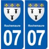 07 Rochemaure blason ville autocollant plaque stickers