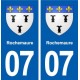 07 Rochemaure blason ville autocollant plaque stickers