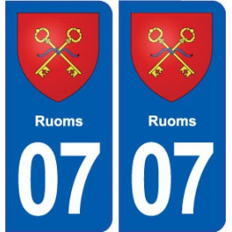 07 Ruoms blason ville autocollant plaque stickers