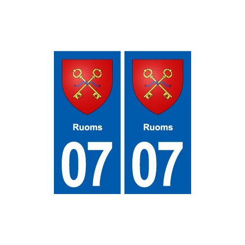 07 Ruoms blason ville autocollant plaque stickers