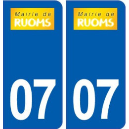 07 Ruoms logo ville autocollant plaque stickers