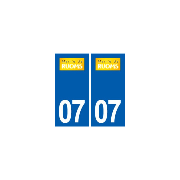 07 Ruoms logo ville autocollant plaque stickers