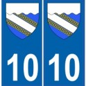 10 Aube autocollant plaque blason armoiries stickers département