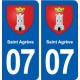 07 Saint-Agrève blason ville autocollant plaque stickers