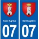 07 Saint-Agrève blason ville autocollant plaque stickers